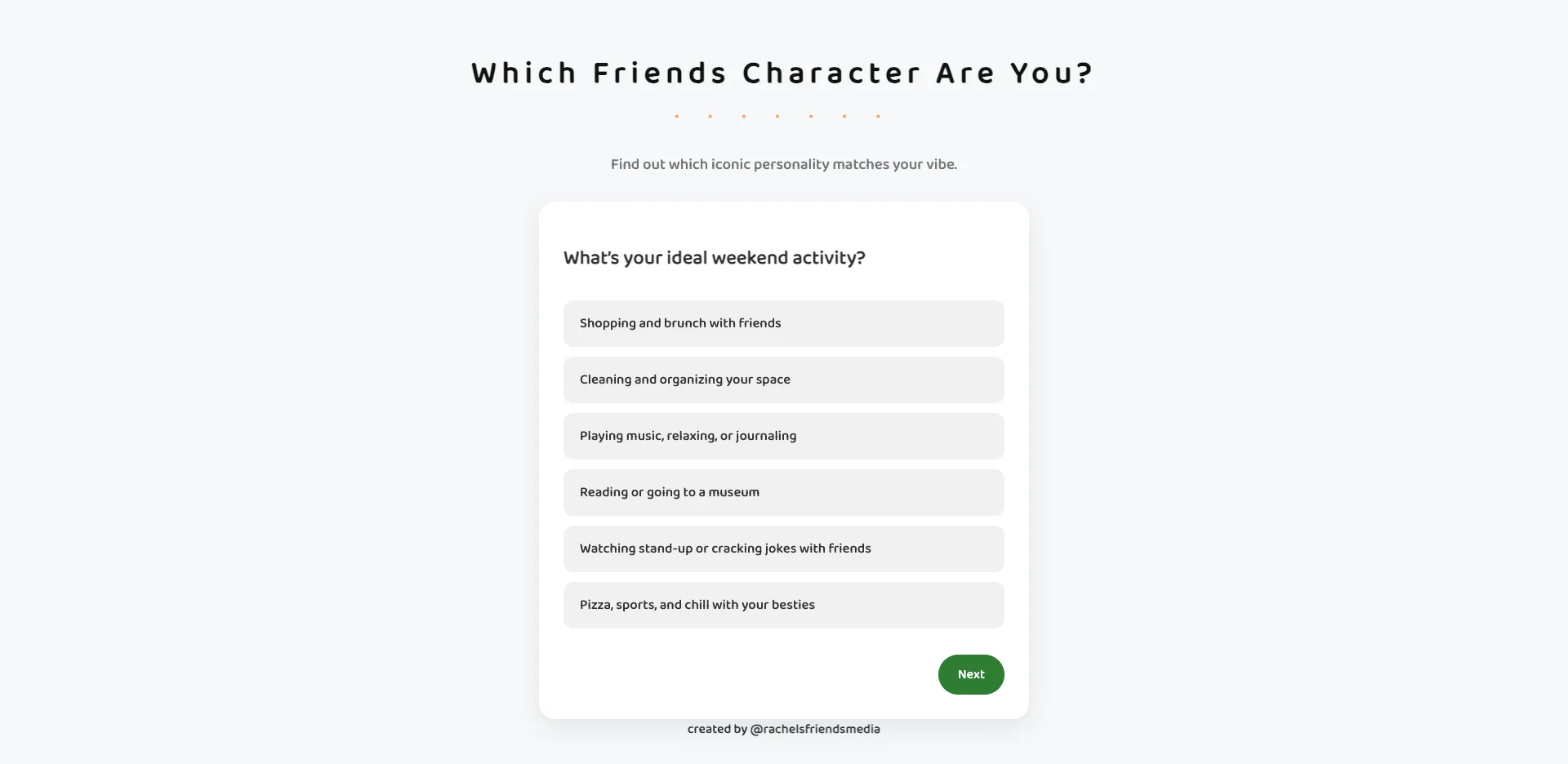 Which Friends Character Are You?